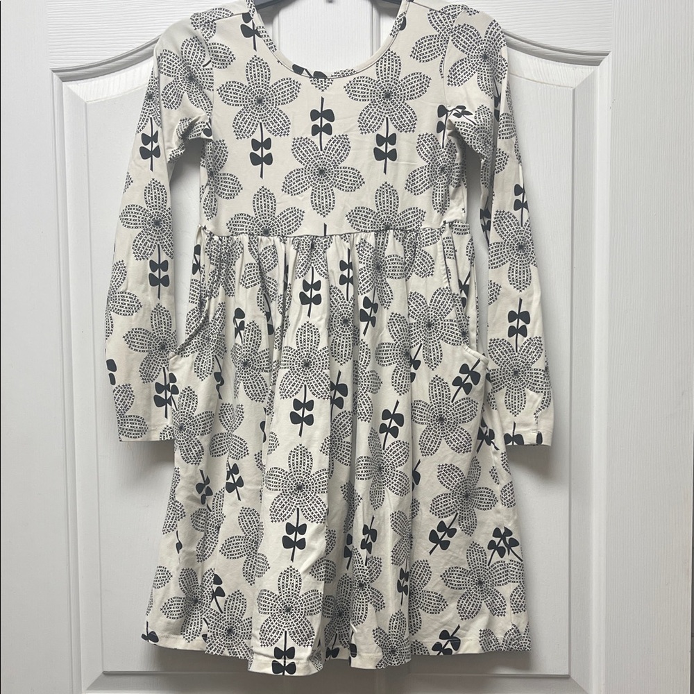 Hanna Andersson Black and White Floral Kids Dress